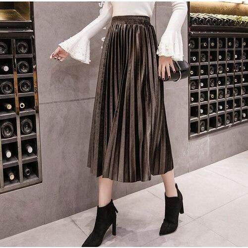 Saia Midi Plissada Mary - Sua Boutique