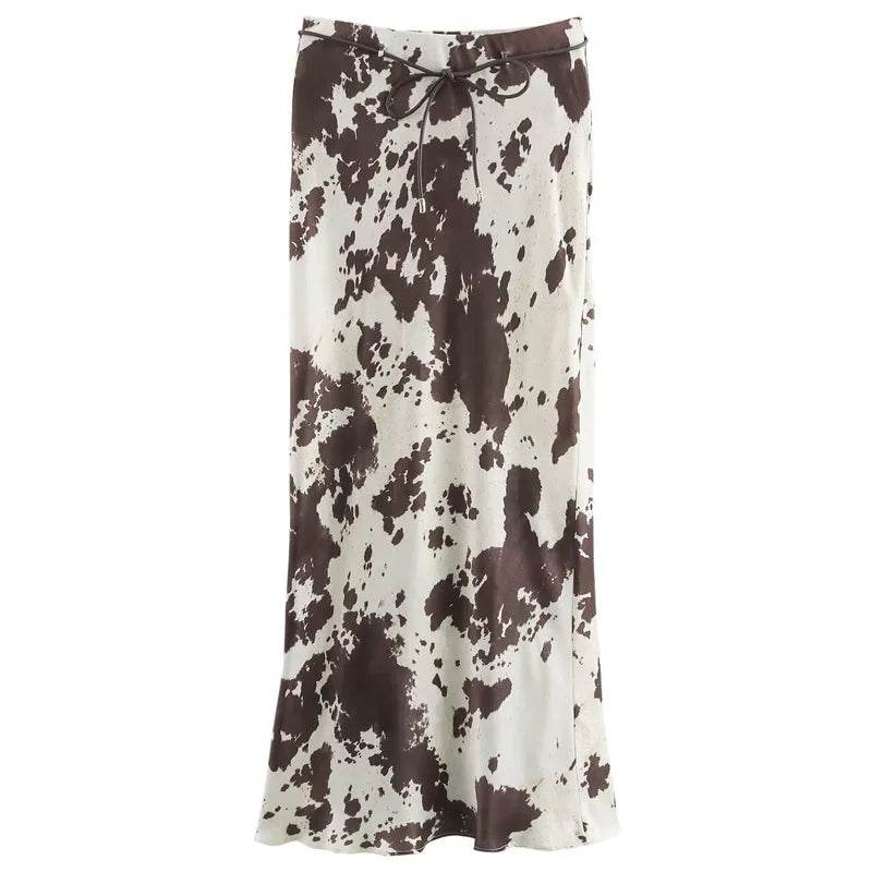 Saia Midi Cow Print - Sua Boutique