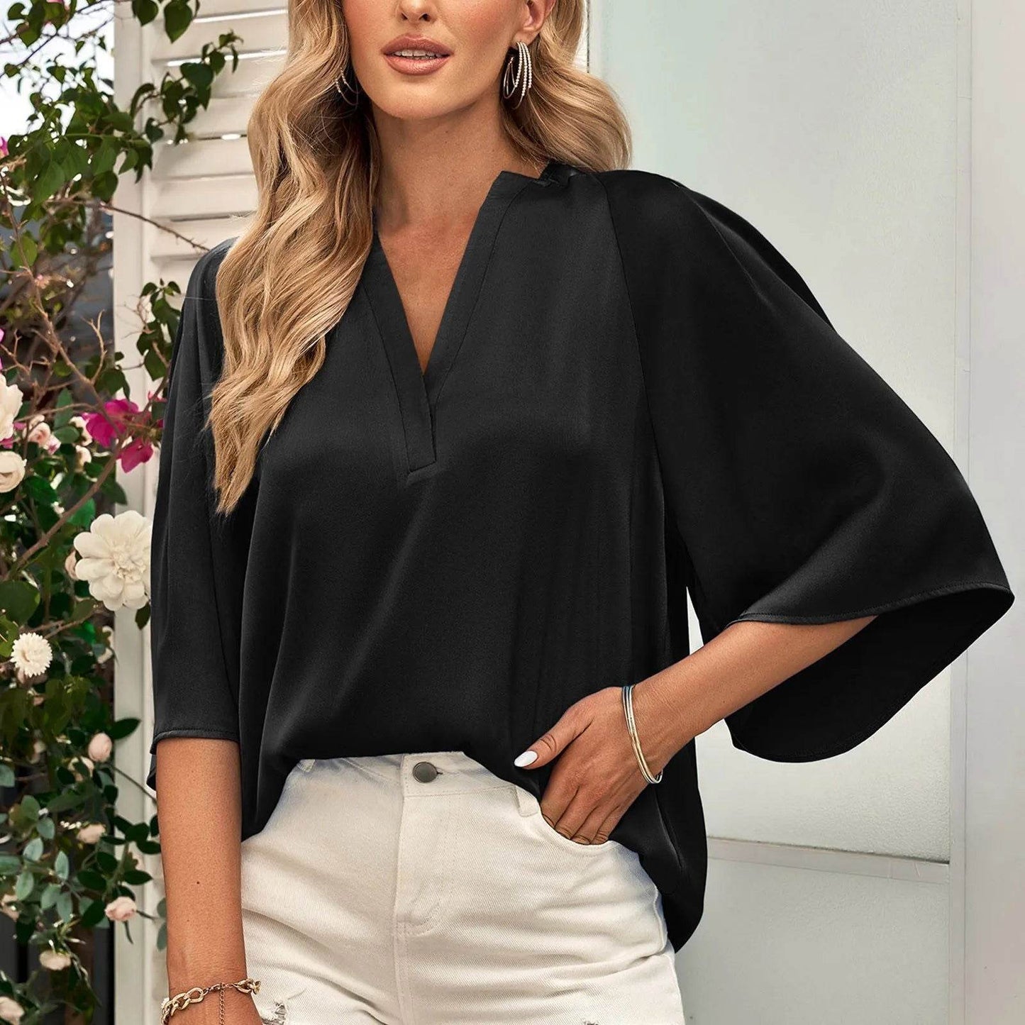 Blusa Decote V Chiffon - Sua Boutique