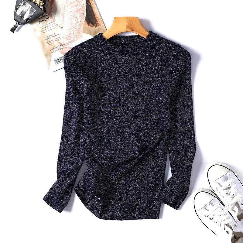 Blusa Manga Longa Lurex - Sua Boutique