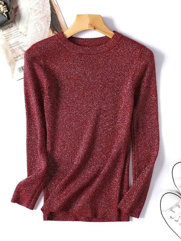 Blusa Manga Longa Lurex - Sua Boutique