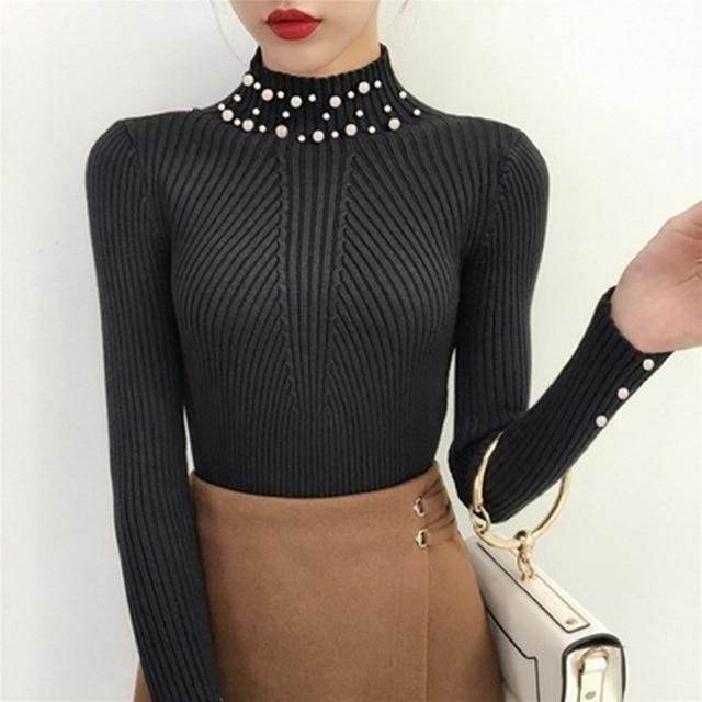 Blusa Manga longo com detalhes em Pérola - Sua Boutique