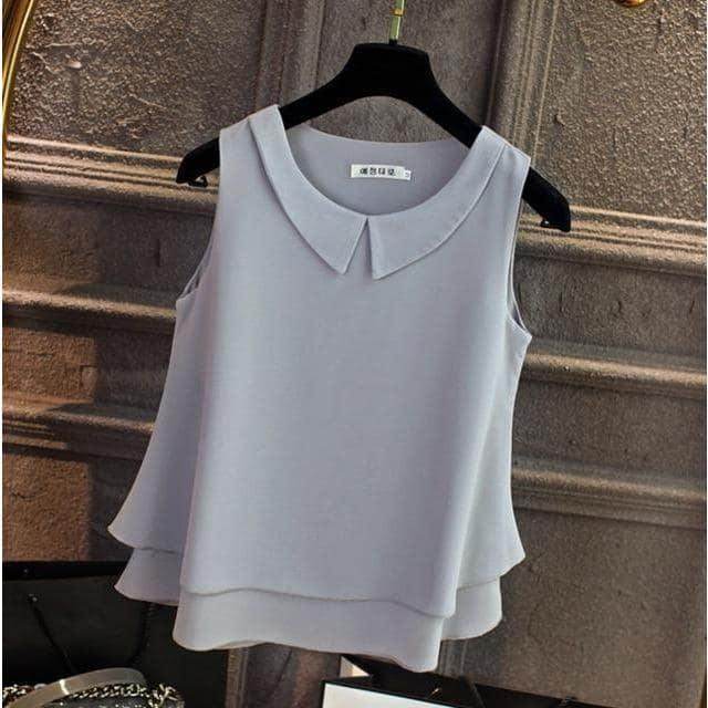 Camisa Chiffon Sem Mangas - Sua Boutique