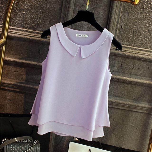 Camisa Chiffon Sem Mangas - Sua Boutique