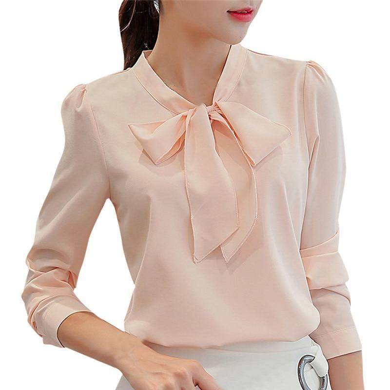 Camisa Manga Longa com Laço - Sua Boutique