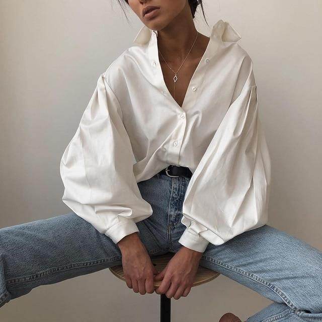 Camisa Mangas Bufantes Oversize - Sua Boutique