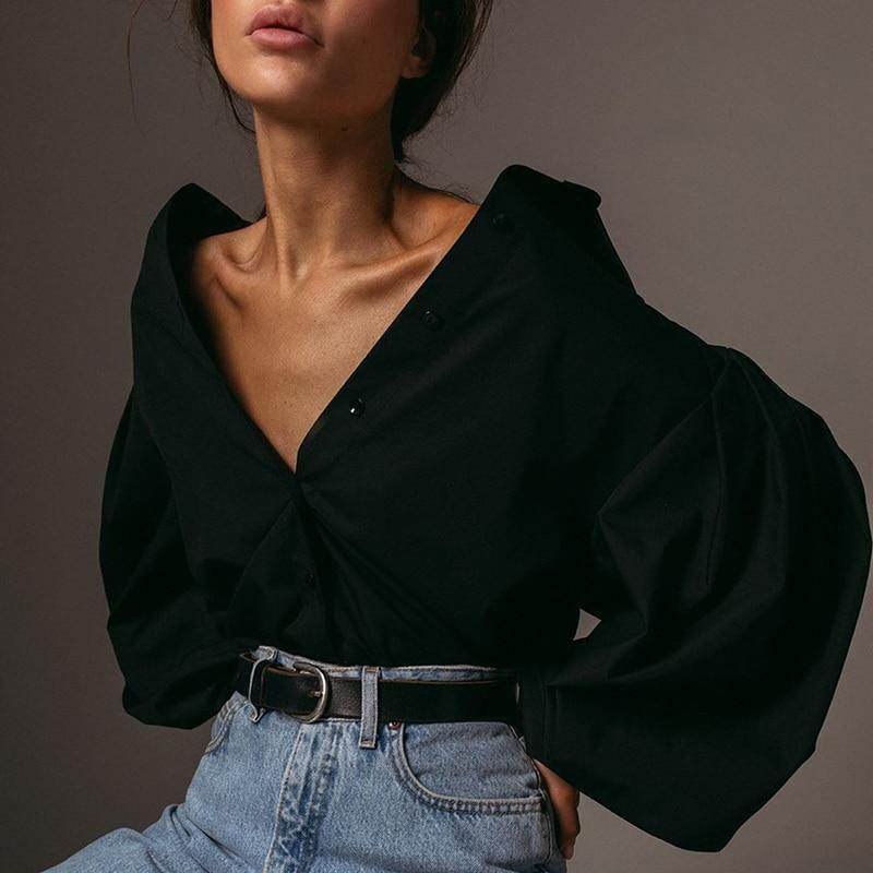 Camisa Mangas Bufantes Oversize - Sua Boutique