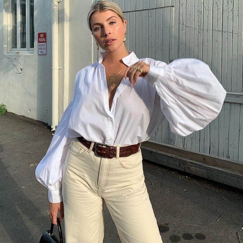 Camisa Mangas Bufantes Oversize - Sua Boutique