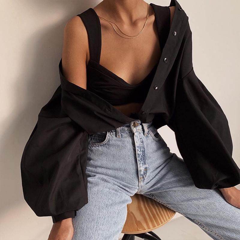 Camisa Mangas Bufantes Oversize - Sua Boutique