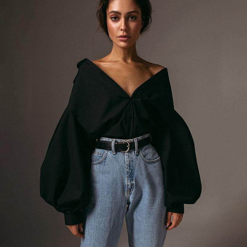 Camisa Mangas Bufantes Oversize - Sua Boutique