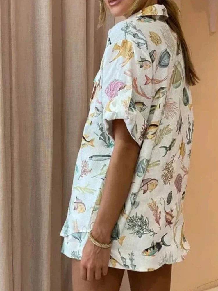 Conjunto Camisa e Shorts Oceans - Sua Boutique