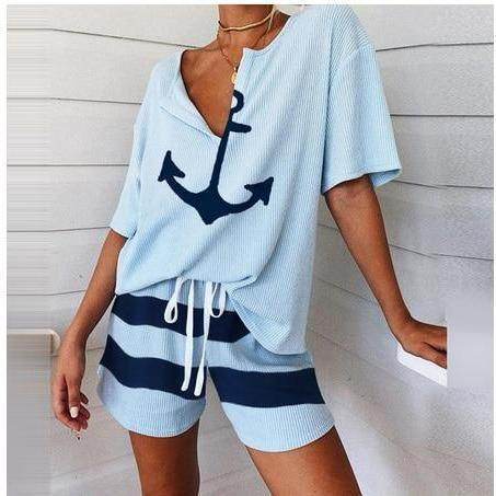 Conjunto Navy Shorts e Camisa - Sua Boutique