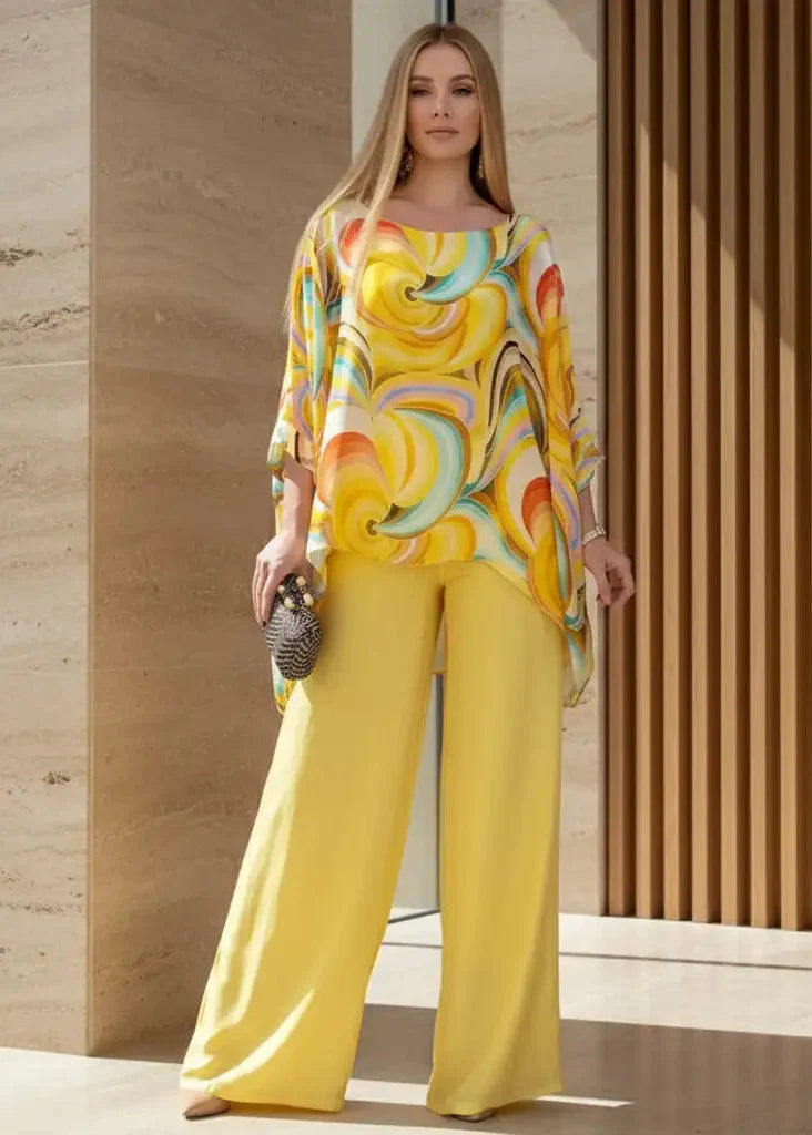 Conjunto Calça e Blusa Chiffon Anamara