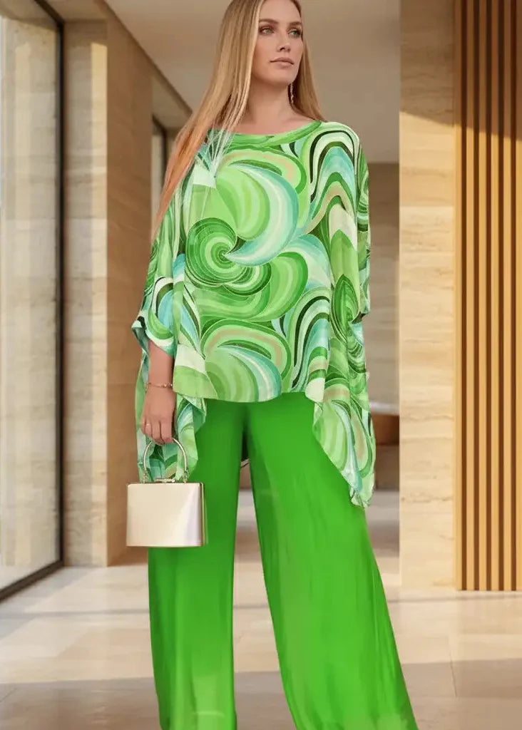 Conjunto Calça e Blusa Chiffon Anamara