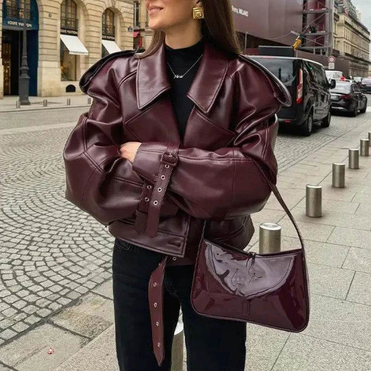 Jaqueta Femme Style Couro Ecológico - Sua Boutique