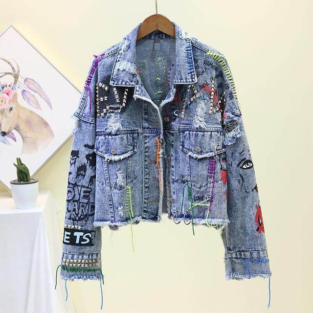 Jaqueta Jeans Fashion Destroyed - Sua Boutique