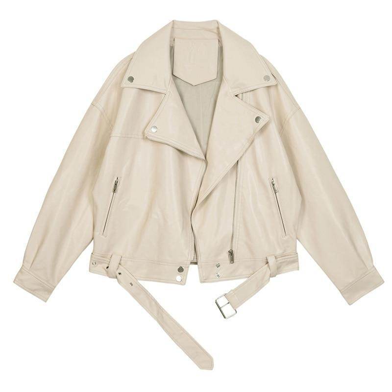 Jaqueta OffWhite Couro Ecológico - Sua Boutique