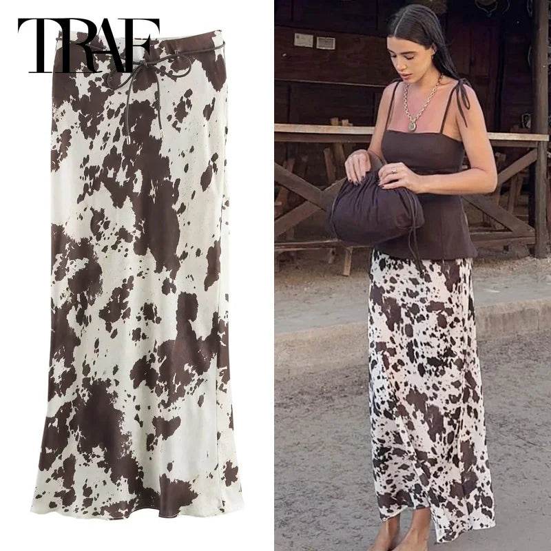 Saia Midi Cow Print - Sua Boutique