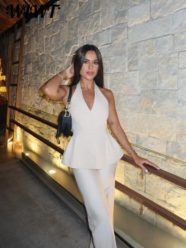 Conjunto Calça e Top Frente Única Martina - Sua Boutique