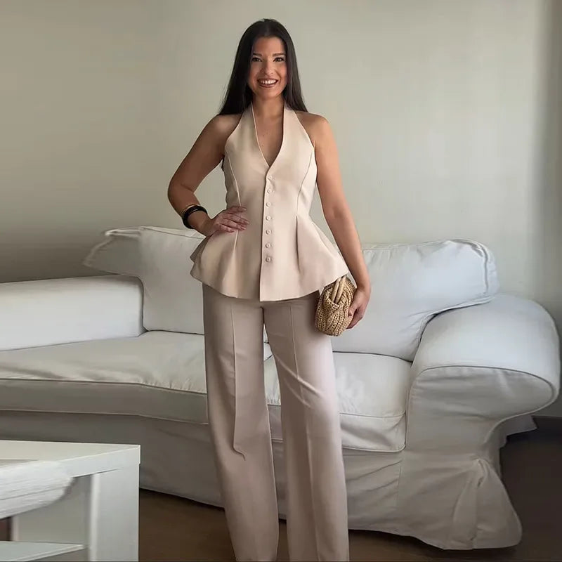Conjunto Calça e Top Frente Única Martina - Sua Boutique