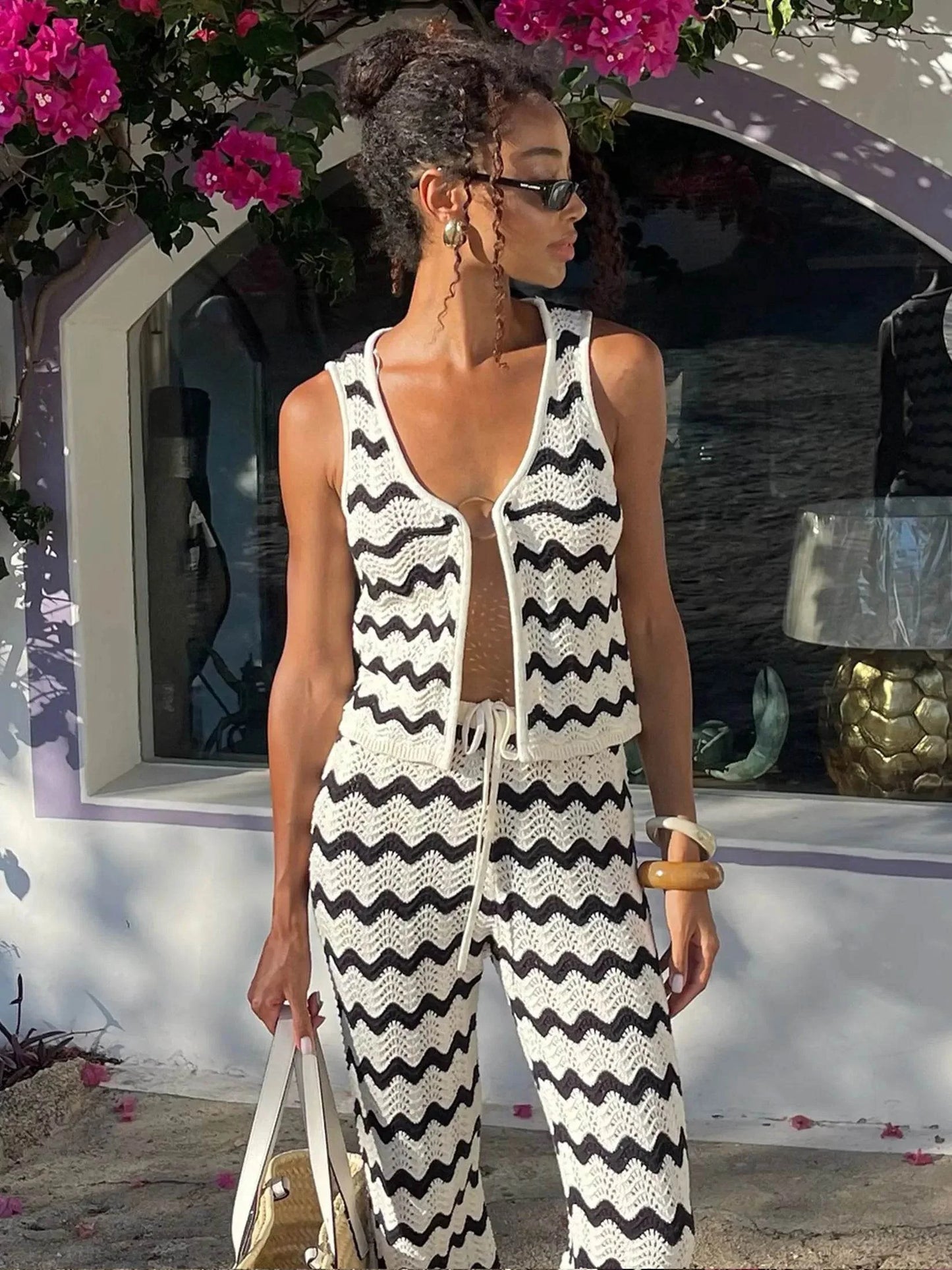 Conjunto Calça e Colete Waves - Sua Boutique