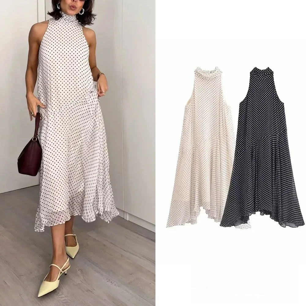 Vestido Long Poá Karen - Sua Boutique