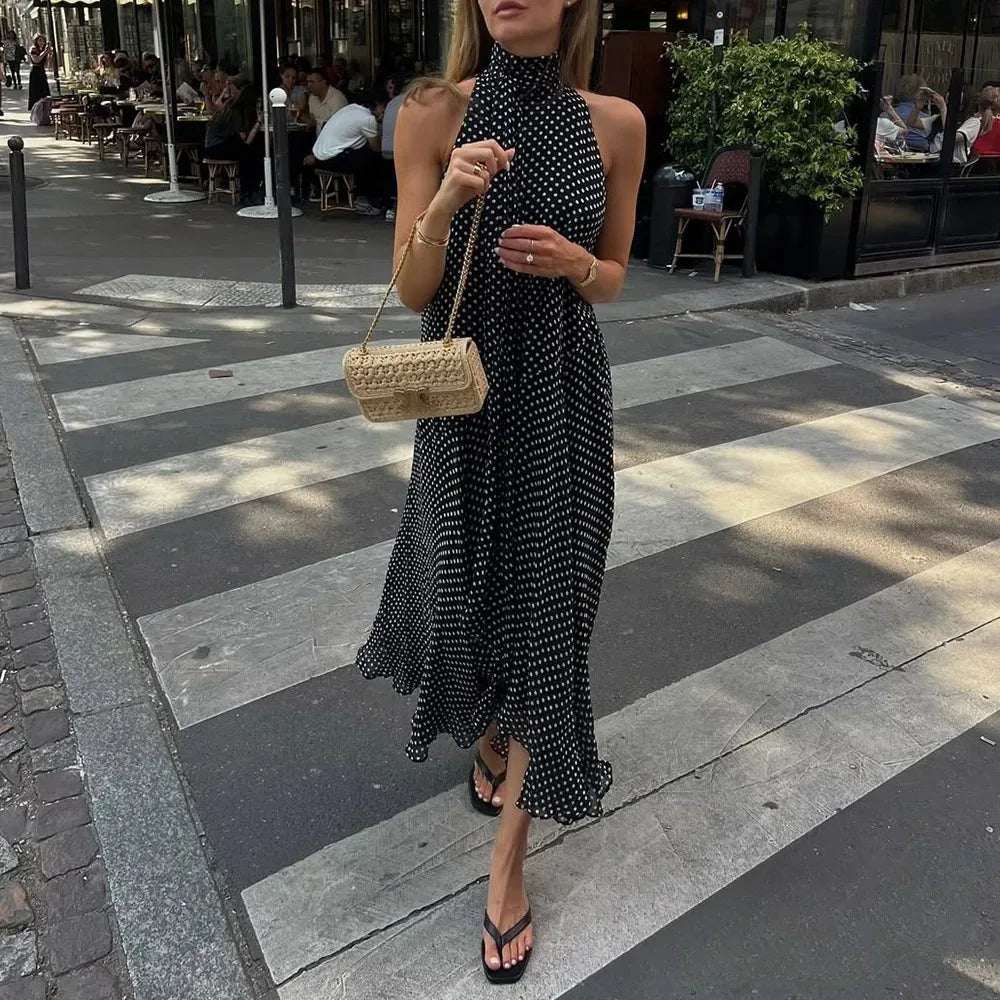 Vestido Long Poá Karen - Sua Boutique