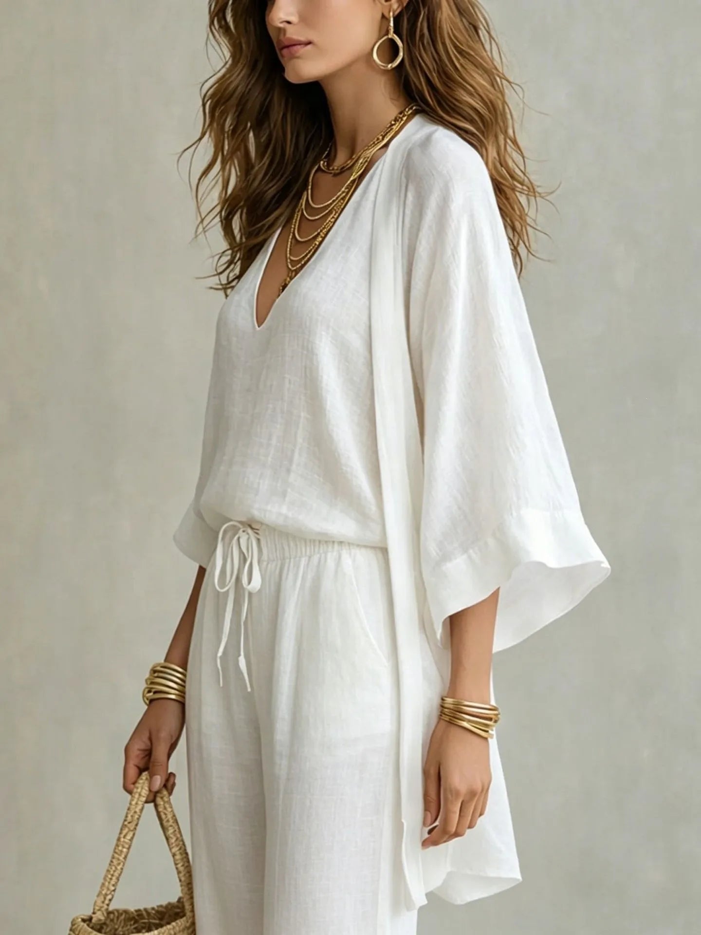 Conjunto 3 peças Calça, Blusa e Cardigan Atlanta