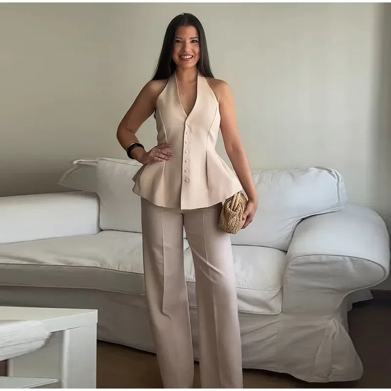 Conjunto Calça e Top Frente Única Martina - Sua Boutique