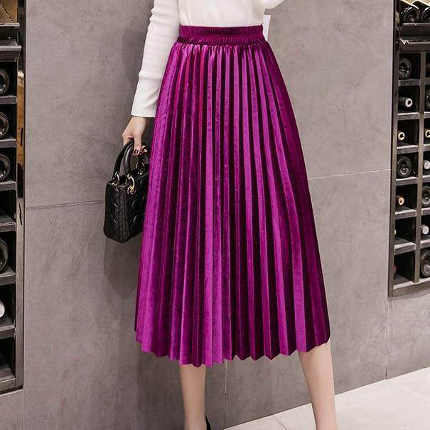 Saia Midi Plissada Mary - Sua Boutique