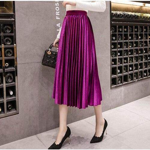 Saia Midi Plissada Mary - Sua Boutique