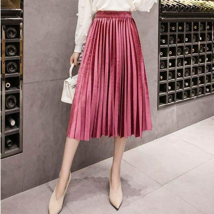 Saia Midi Plissada Mary - Sua Boutique