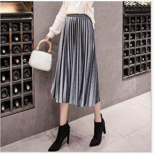 Saia Midi Plissada Mary - Sua Boutique