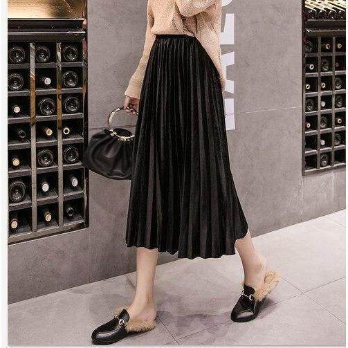 Saia Midi Plissada Mary - Sua Boutique