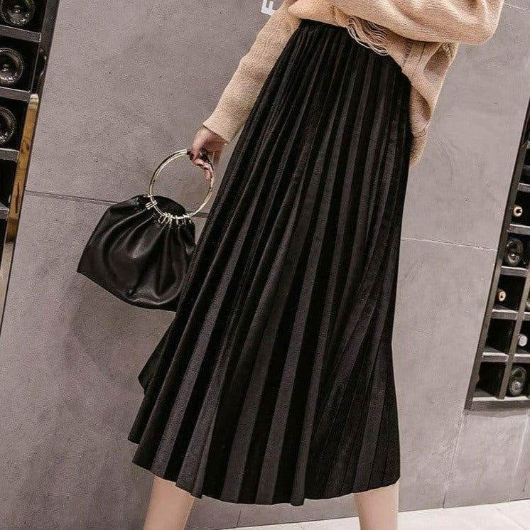 Saia Midi Plissada Mary - Sua Boutique
