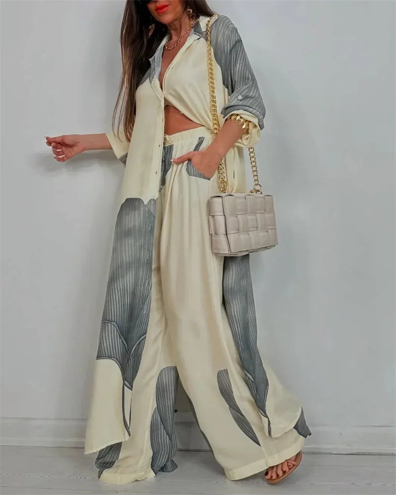 Conjunto Feminino Elegante Calça e Camisa Tarsila