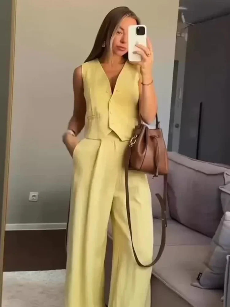 Conjunto Colete e Calça Thayse - Sua Boutique