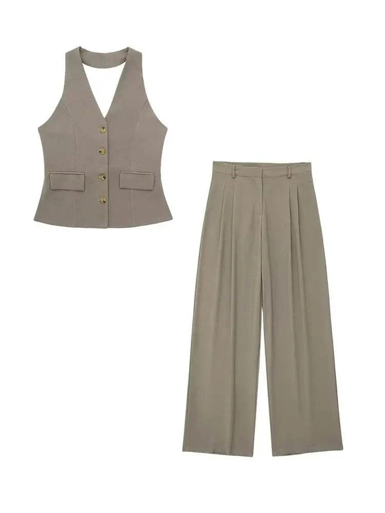 Conjunto Calça e Colete Frente Única Zuza - Sua Boutique