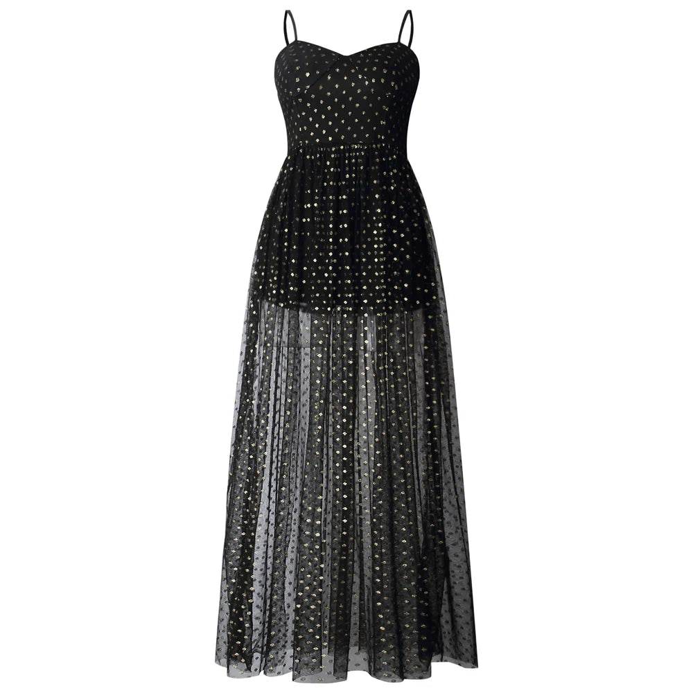 Vestido Maxxi Corpet com Transparência - Sua Boutique