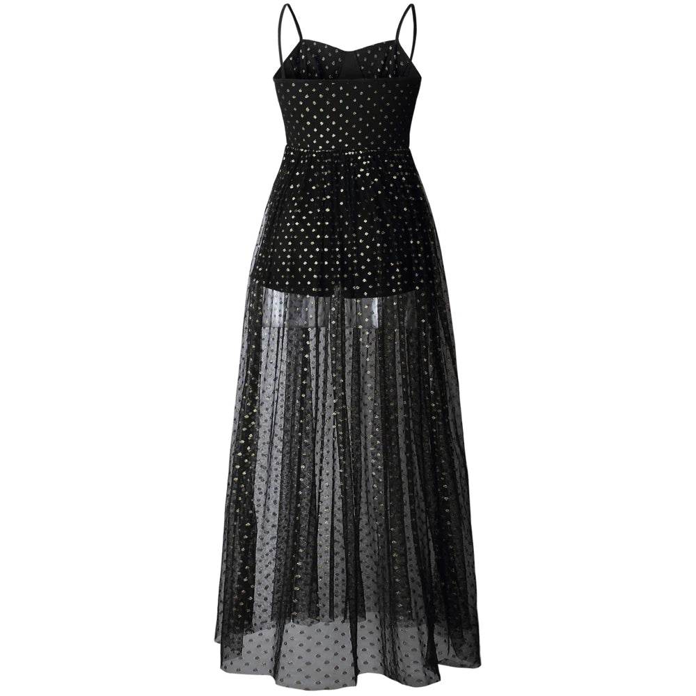 Vestido Maxxi Corpet com Transparência - Sua Boutique
