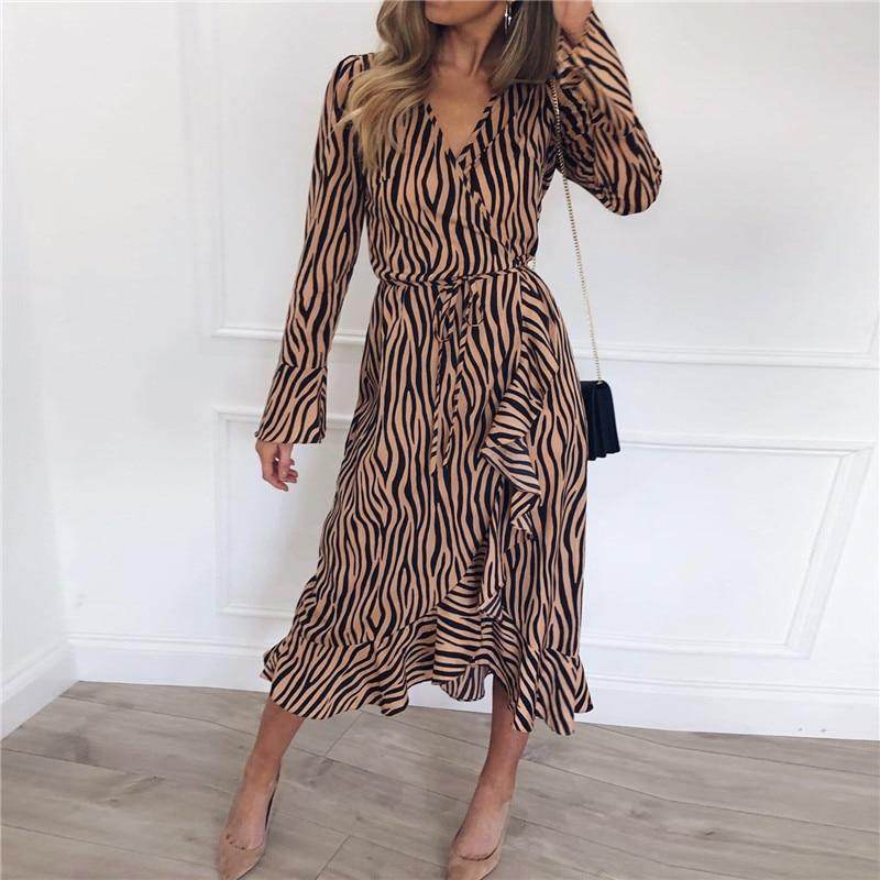 Vestido Midi Animal Print Ísis - Sua Boutique