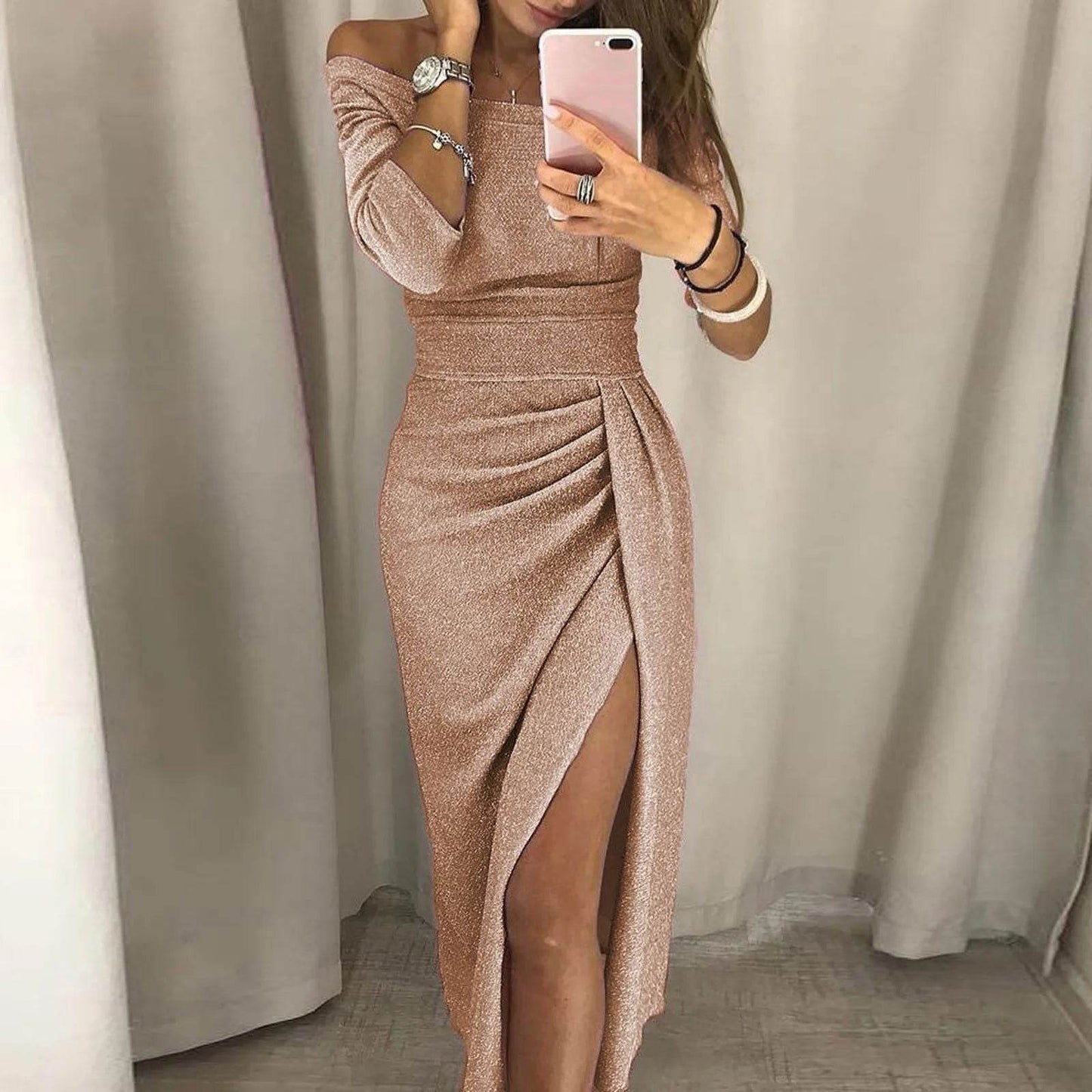 Vestido Sexy com Fenda Lateral - Sua Boutique