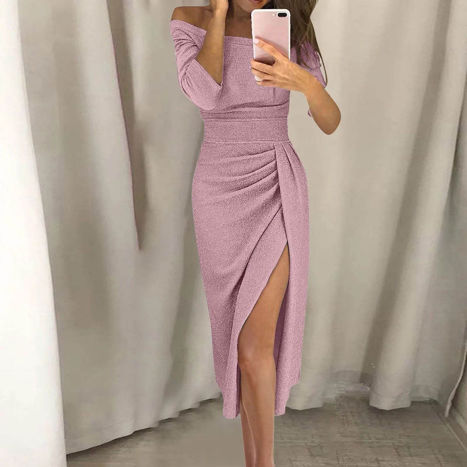 Vestido Sexy com Fenda Lateral - Sua Boutique